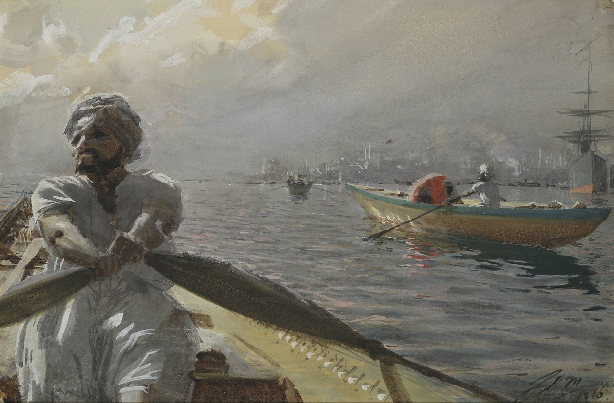 ملاح تركي في ميناء القسطنطينية ، 1886 (مرحاض على ورق) بواسطة المختلف هو ليونارد زورن