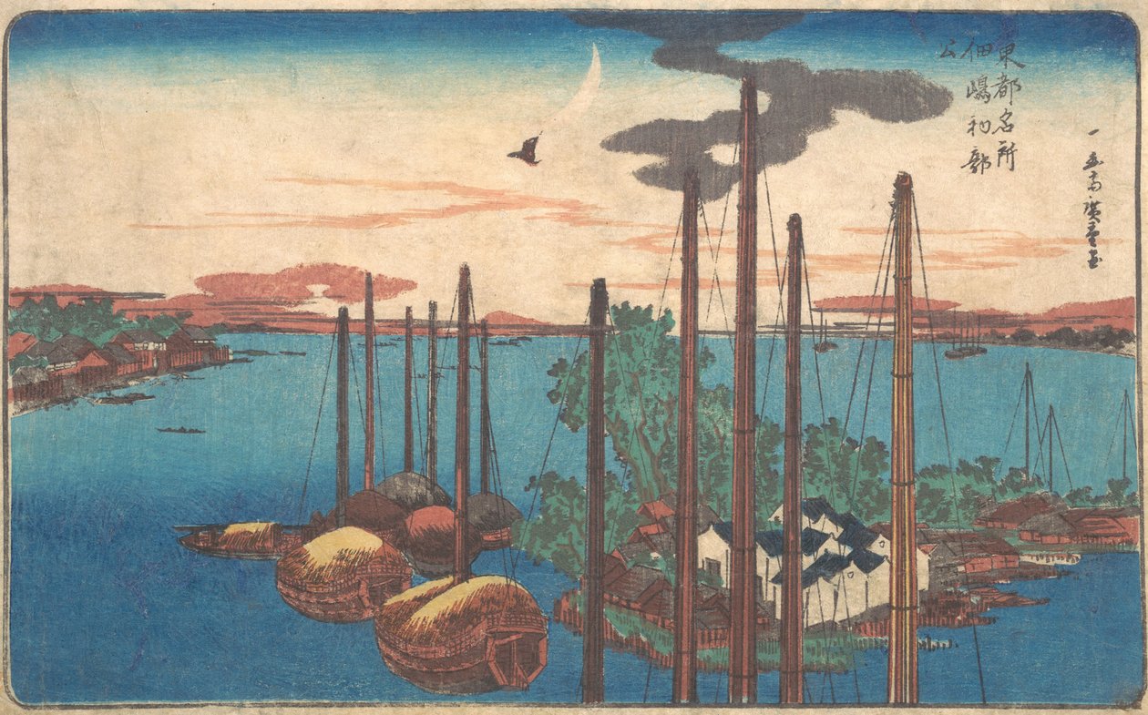 Tsukudajima Hatsu Hototogisu ، ربما 1830. ، 1830 على الأرجح. بواسطة أندو هيروشيغه