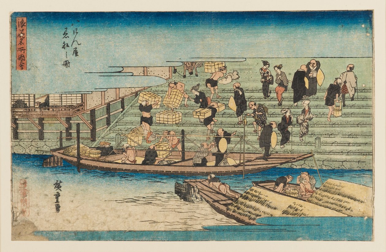 طباعة على الخشب - مشهد النهر ، 1797-1858 بواسطة أندو هيروشيغه