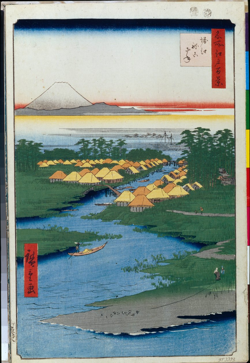 Cent vues celebres d'Edo: Horie and Nekozane (مائة منظر مشهور لإيدو) - هيروشيغي ، أوتاغاوا (1797-1858) - 1856-1858 - نقش خشبي ملون - متحف الإرميتاج ، سانت بطرسبرغ بواسطة أندو أو أوتاغاوا هيروشيغي