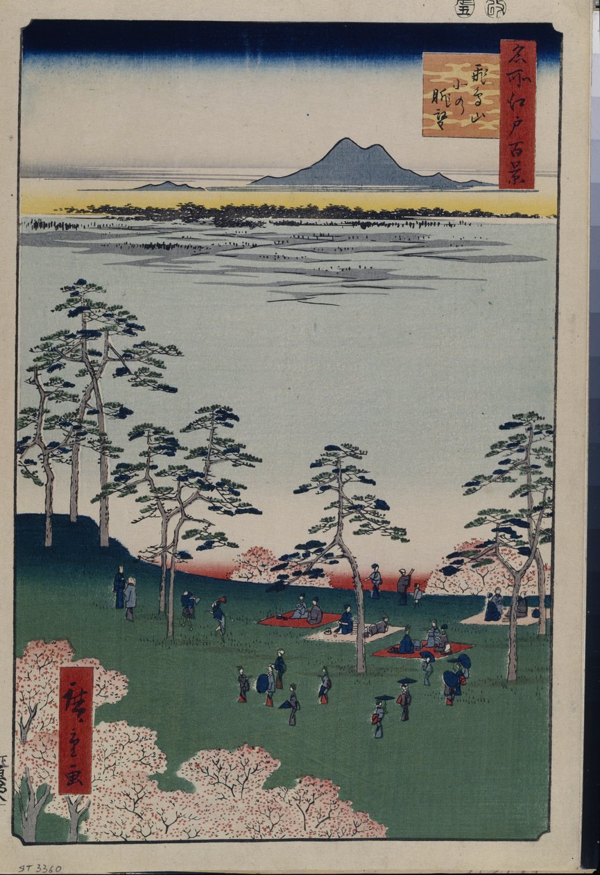 Cent vues celebres d'Edo: View to the North from Asukayama (مائة منظر مشهور لإيدو) - هيروشيغي ، أوتاغاوا (1797-1858) - 1856-1858 - نقش خشبي ملون - متحف الإرميتاج ، سانت بطرسبرغ بواسطة أندو أو أوتاغاوا هيروشيغي