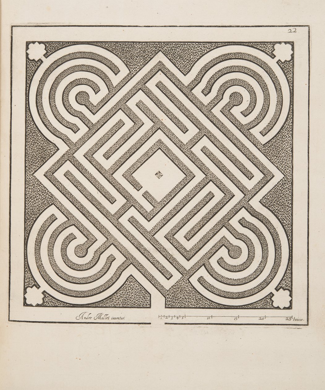 Design for Parterre, from Theatre des Plans et Jardinages, pub.1652 (engraving) بواسطة أندريه موليه