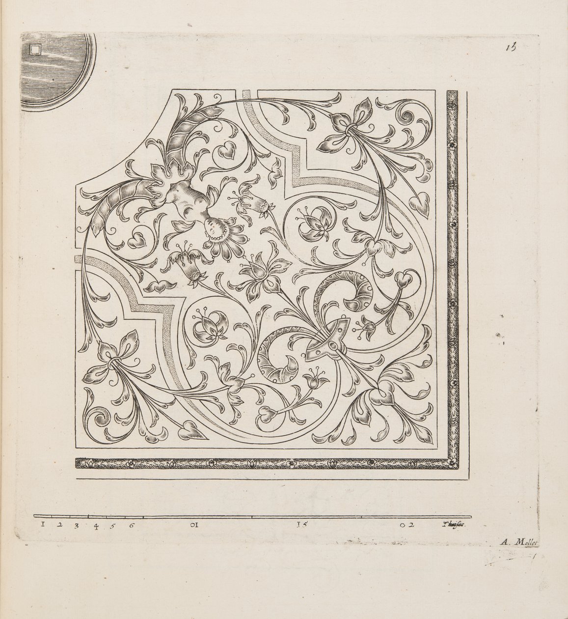 تصميم لـ Parterre ، من Theatre des Plans et Jardinages ، حانة. 1652 (نقش) بواسطة أندريه موليه