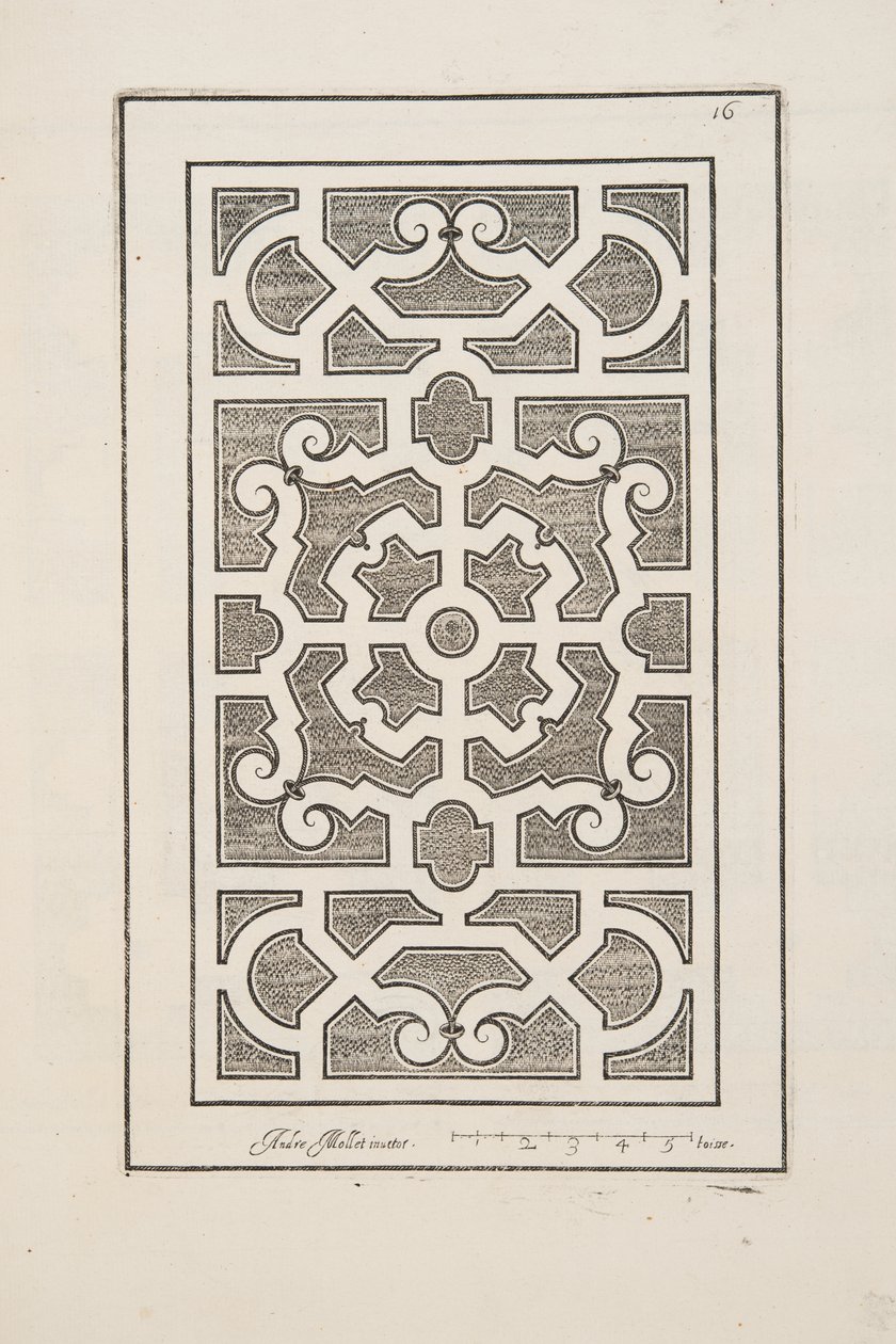 تصميم لـ Parterre ، من Theatre des Plans et Jardinages ، حانة. 1652 (نقش) بواسطة أندريه موليه