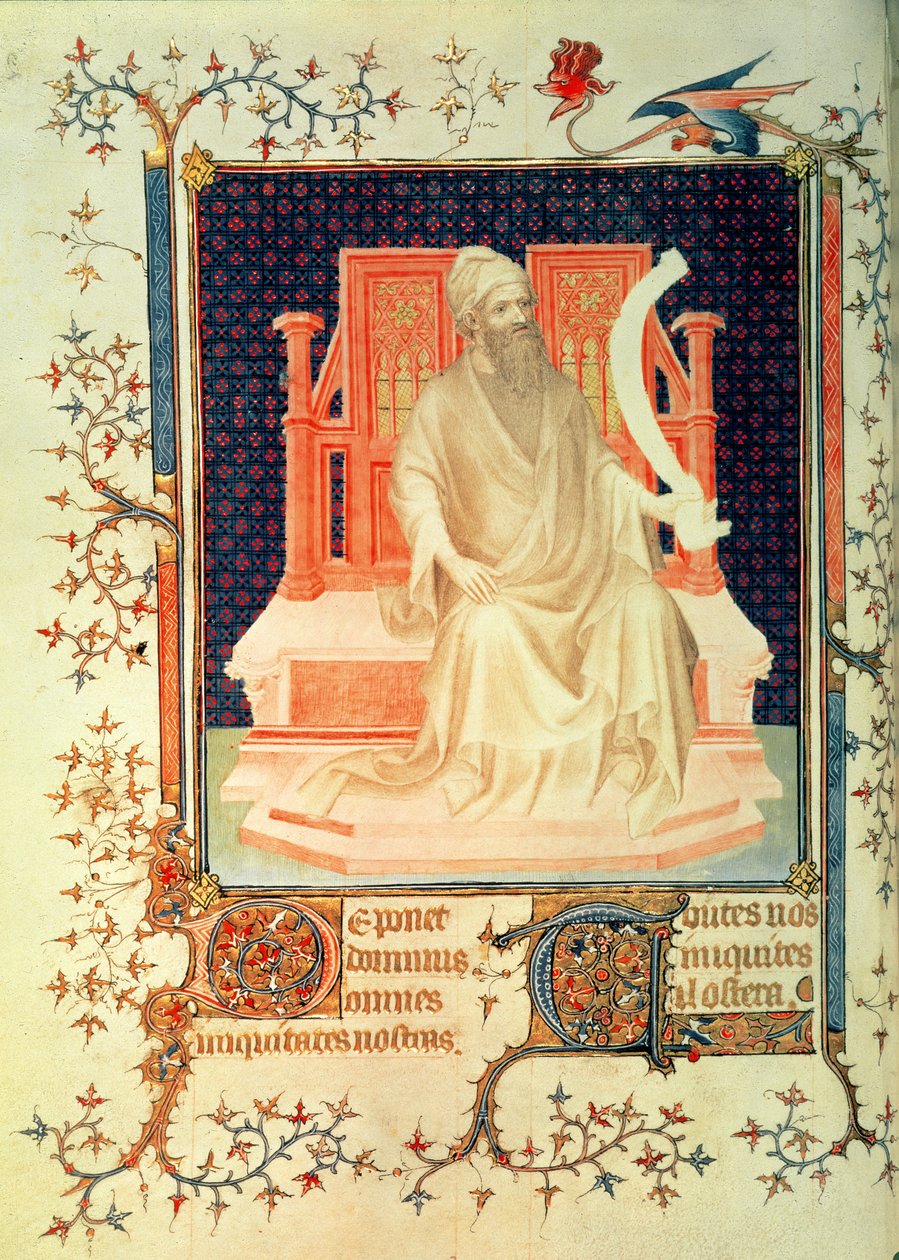 Fr 13091 f.29v النبي ميخا ، من كتاب مزامير جان ، دوق بيري ، ج. بواسطة أندريه بونيفو