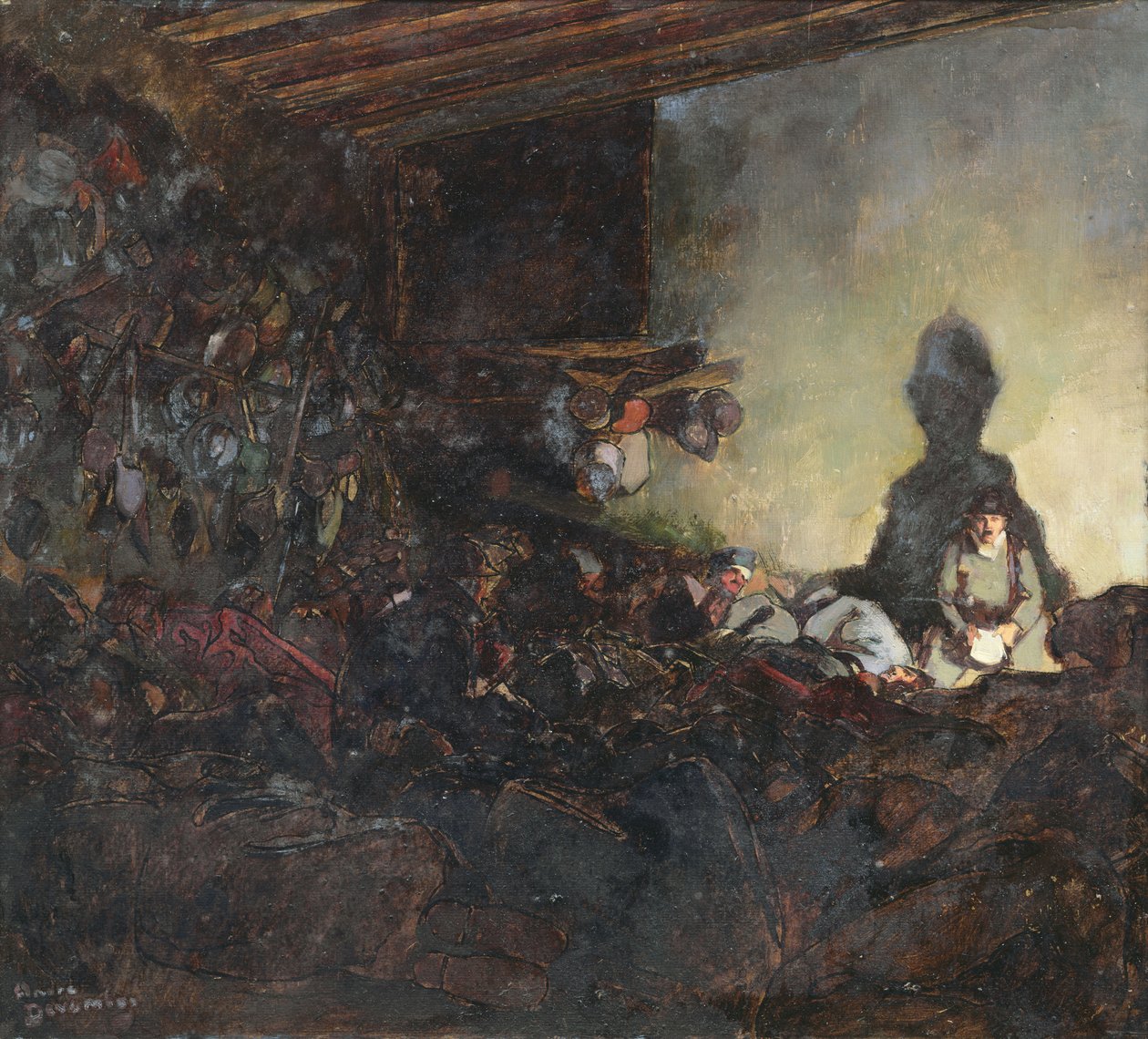 The Billet ، اللوحة اليسرى من اللوحة الثلاثية "تذكر الموتى" ، ج .1918 (انظر أيضًا 173012) بواسطة أندريه ديفامبيز