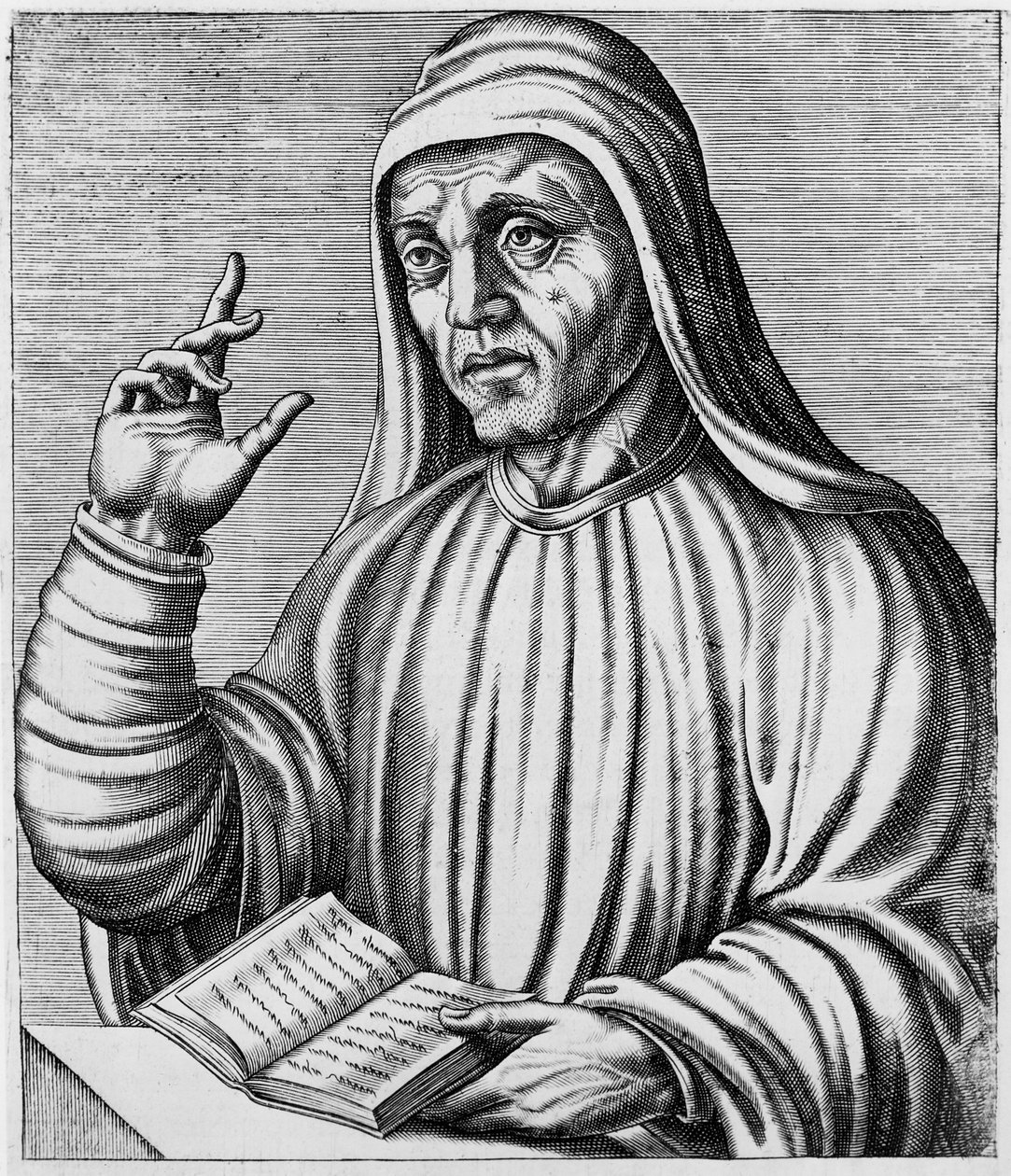 ألكوين أوف يورك ، من "Les Vrais Pourtraits et vies des hommes Illustrated" بقلم أندريه ثيفت ، 1584 بواسطة أندريه ثيفت