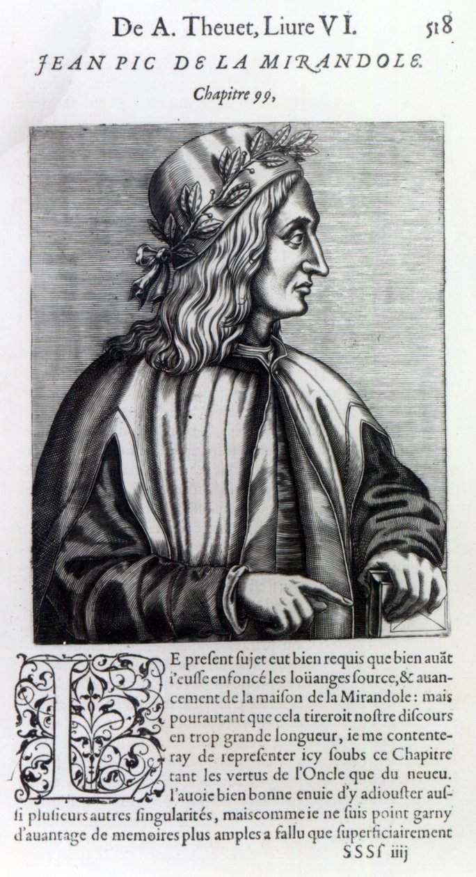 جيوفاني بيكو ديلا ميراندولا ، من "Les Vrais Pourtraits et vies des hommes Illustrated" بقلم أندريه ثيفت ، 1584 بواسطة أندريه ثيفت