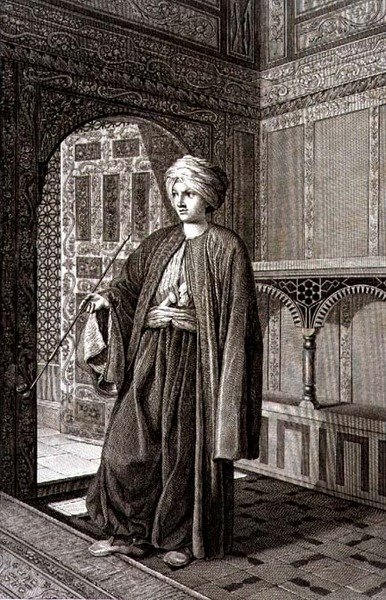 المملوكي ، من المجلد الثاني أزياء وصور من "وصف مصر" ، حانة. بأوامر من نابليون بواسطة أندريه (بعد) دوترتر