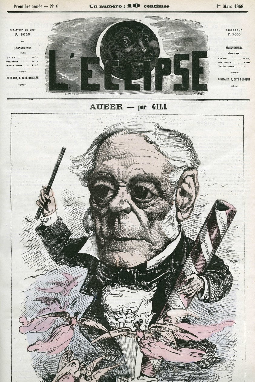أوبر دانيال فرانسوا إسبريت (1782-1871) ، موسيقي فرنسي. الغلاف في "L'Eclipse" بقلم جيل ، 1 مارس بواسطة أندرو جيل