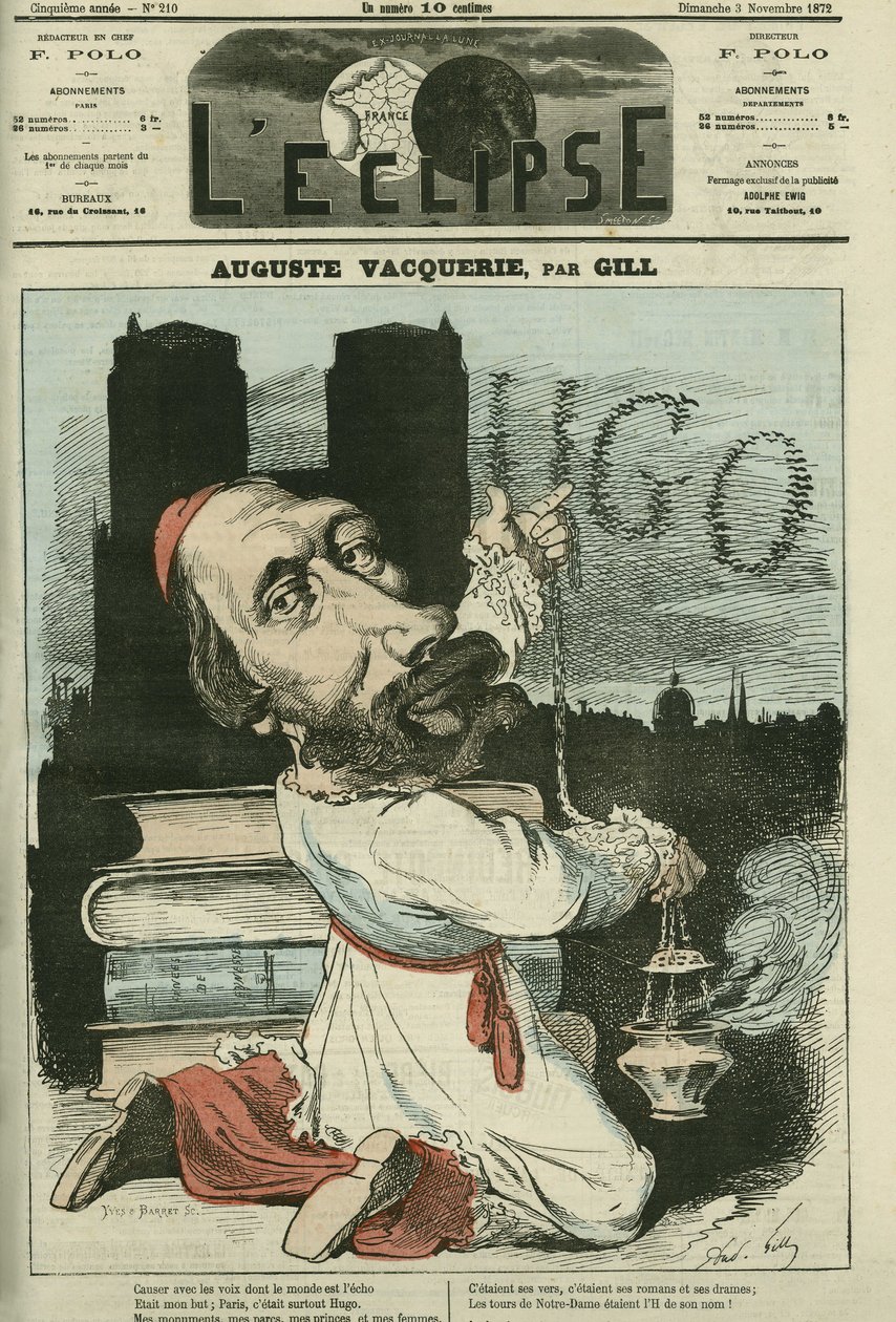 Auguste Vacquerie (1819-1895) ، شاعر وكاتب مسرحي وصحفي فرنسي. غلاف في "L