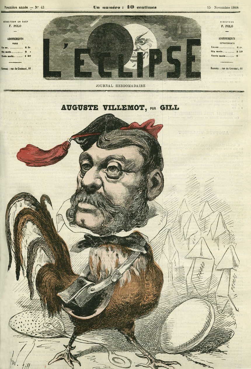 Auguste Villemot (1811-1871), French journalist. Cover in “” L