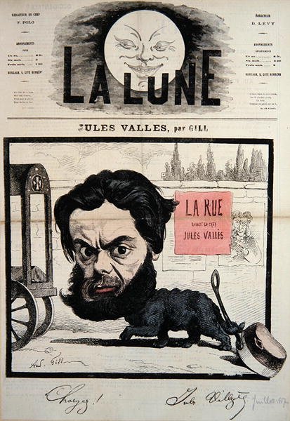 رسم كاريكاتوري لغلاف Jules Valles من مجلة La Lune ، يوليو 1867 (لون ليثو) بواسطة أندرو جيل