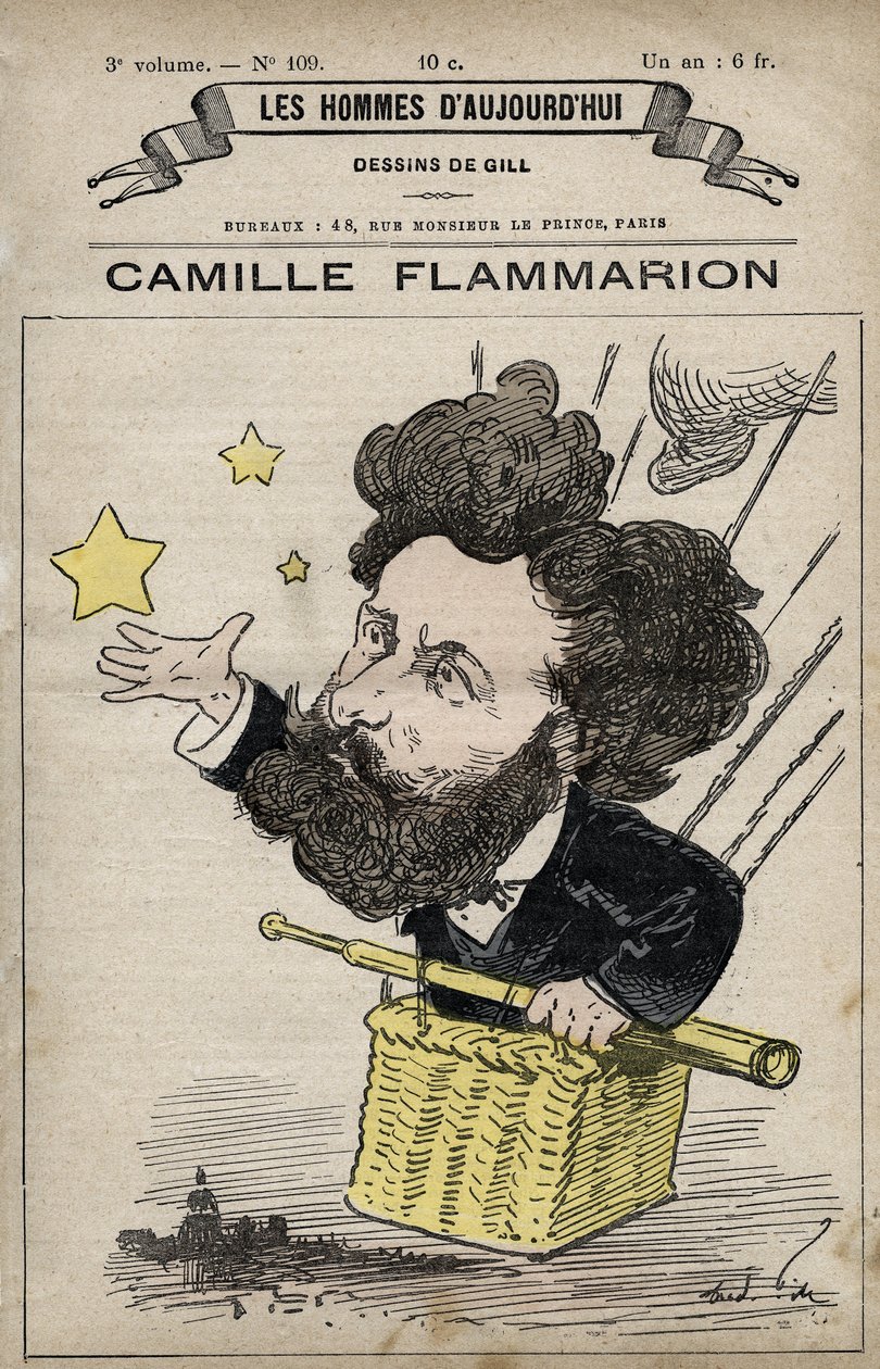 كارتون لكاميل فلاماريون عالم إنجليزي من 'Les Hommes d'today' c. 1880 1880 بواسطة هنري ديمير (1846-1888) بواسطة أندرو جيل
