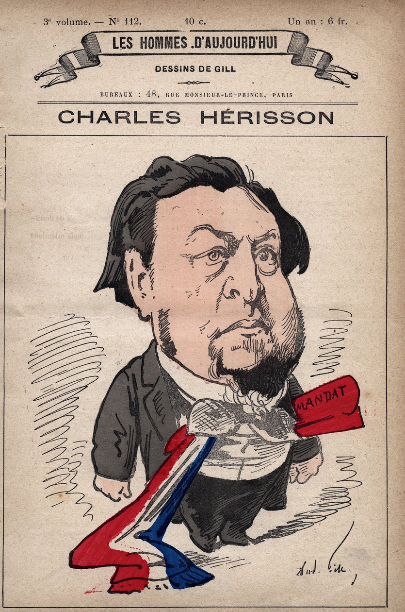 كارتون تشارلز هيريسون 1831-1893 من 'Les Hommes d'Today' ج. 1779 - 1880 بواسطة أندريه جيل (1840-1885) بواسطة أندرو جيل