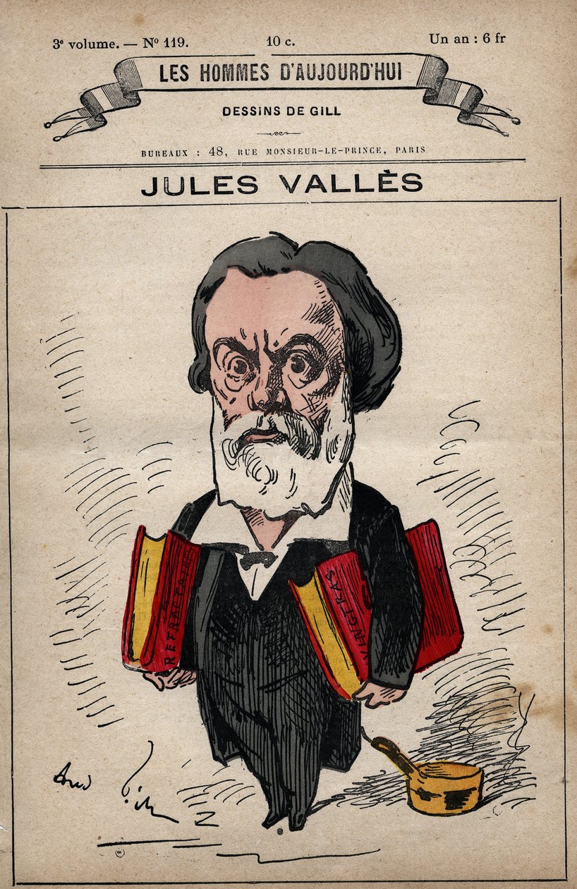 كارتون جول فاليس (1832-1885) من 'Les Hommes d'Today' ج. 1779 - 1880 بواسطة أندريه جيل (1840-1885) بواسطة أندرو جيل