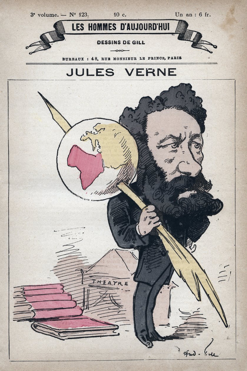كارتون جول فيرن (1828-1905) من 'Les Hommes d'Today' ج. 1779 بواسطة أندريه جيل (1840-1885) بواسطة أندرو جيل
