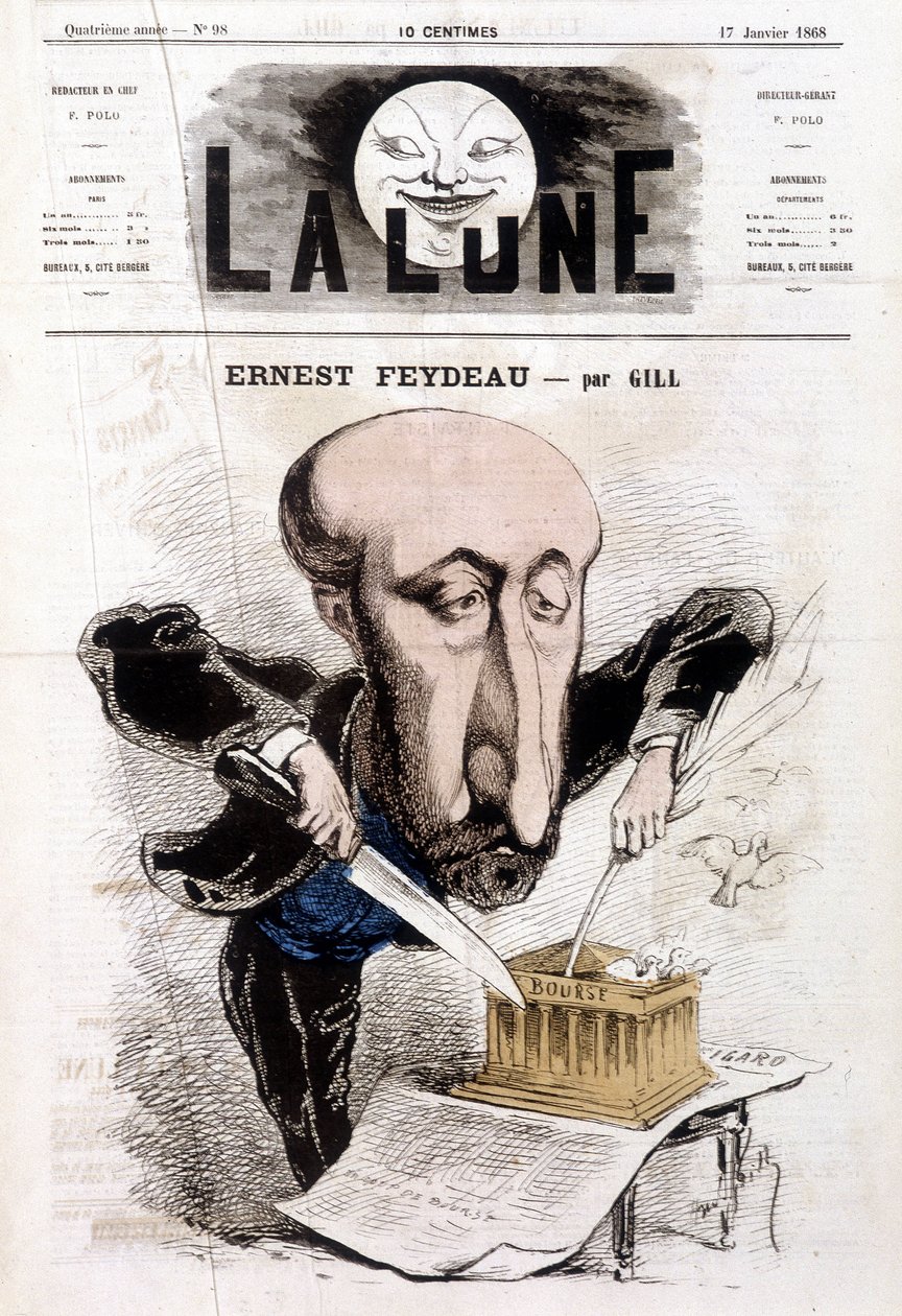 Cartoon on Ernest Feydeau (1821 - 1873) by Gill - in “” La Lune”” بواسطة أندرو جيل