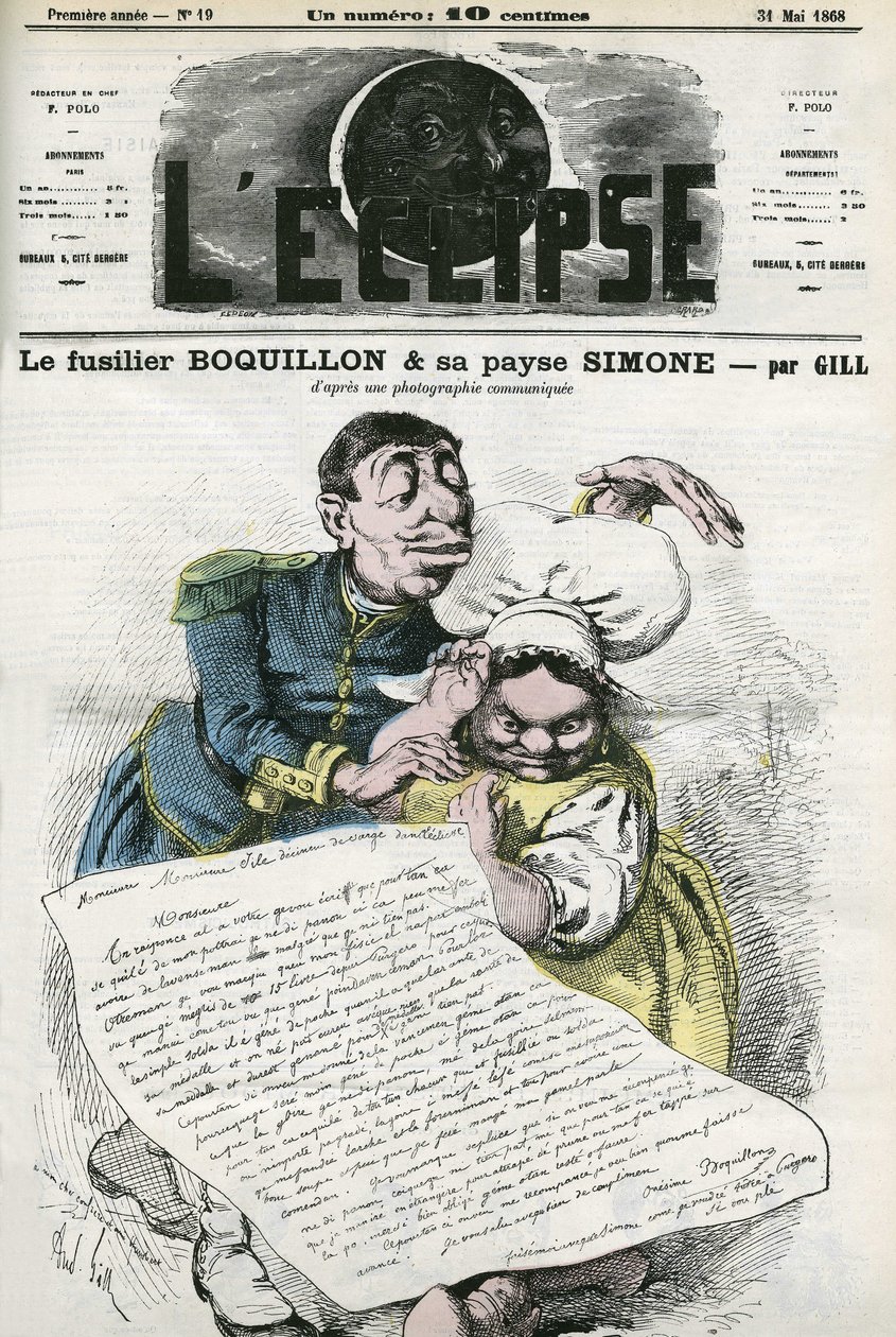 رسم توضيحي لـ "" Fusilier Boquillon وفلاحه سيمون "". الغلاف في "" L
