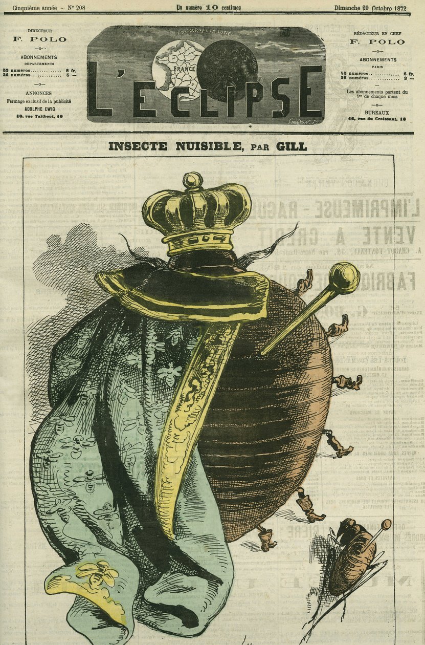 الآفات الحشرية ، الملكية في الصرصور لمعرض Cercle Agricole et Horticole du Luxembourg. غلاف في “L
