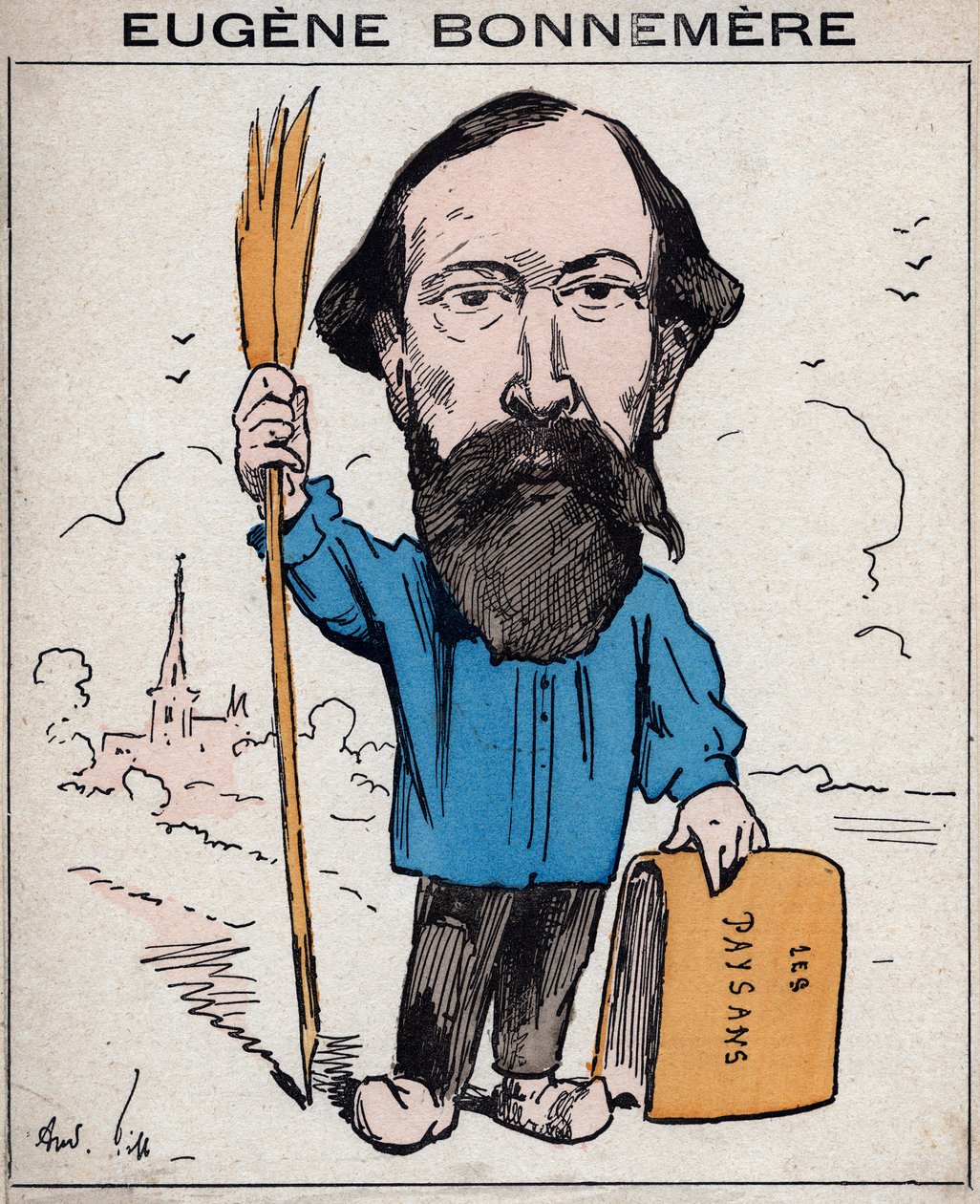 جوزيف يوجين بونيمير (1813-1893) مؤرخ وكاتب فرنسي - رسم كاريكاتوري لأندريه جيل ، في "Les Hommes d'Today" ، باريس بواسطة أندرو جيل