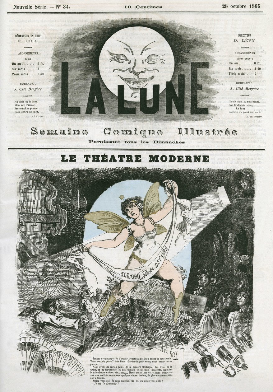 لو ثياتر مودرن في باريس. رسم كاريكاتوري لجيل ، في "لا لون" ، 28 أكتوبر بواسطة أندرو جيل