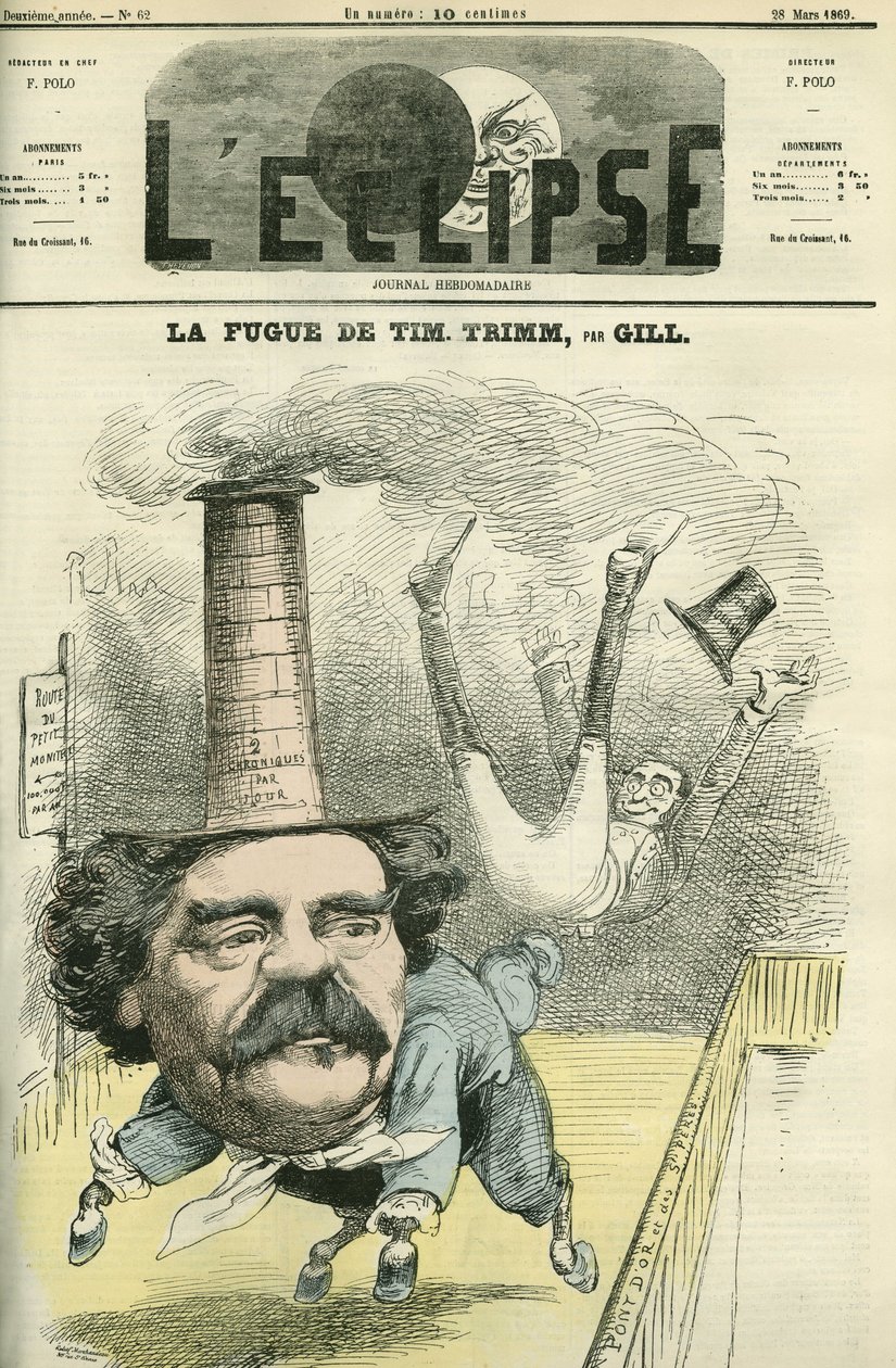 Leo Lespes dit Timothy Trim (1815-1875) ، صحفي فرنسي. غلاف في “L'Eclipse” بقلم جيل ، 28 مارس بواسطة أندرو جيل