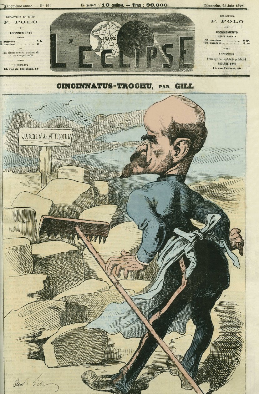 Louis-Jules Trochu (1815-1896) ، جنرال وسياسي فرنسي. غلاف في “L'Eclipse” بقلم جيل ، 23 يونيو بواسطة أندرو جيل