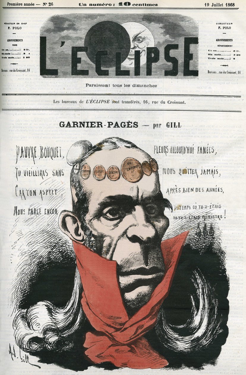 Louis Antoine Garnier-Pages (Garnier Pages) (1803-1878) ، سياسي فرنسي. غلاف في “L'Eclipse” بقلم جيل ، 19 يوليو بواسطة أندرو جيل