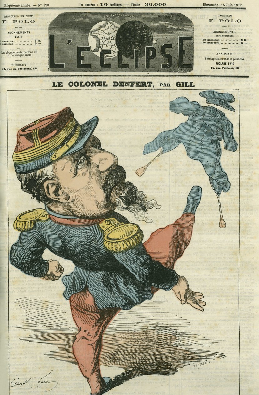 بيير فيليب دنفر روشيرو (دنفر روشيرو) (1823-1878) ، جندي وسياسي فرنسي. غلاف في “L