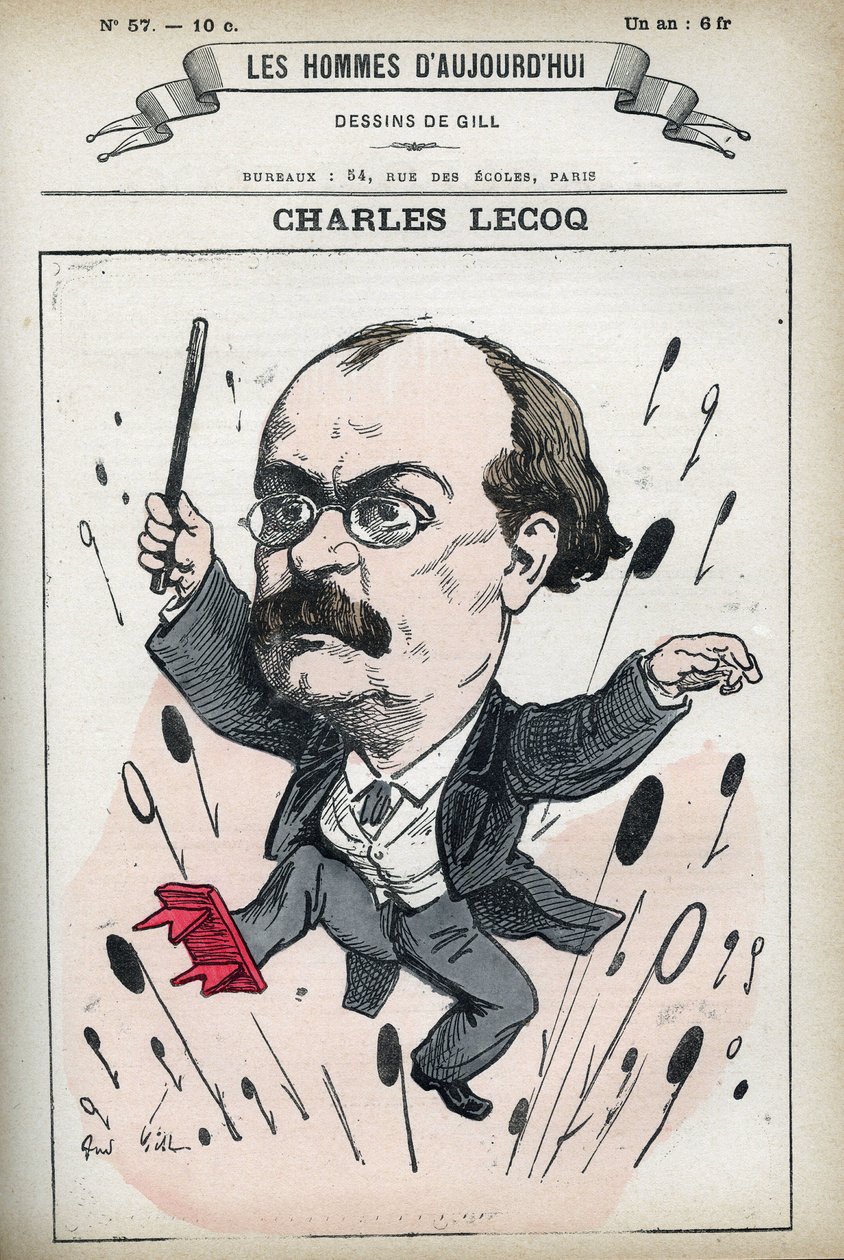 صورة ألكسندر تشارلز ليكوك (1832-1918) ، الملحن الفرنسي. كاريكاتير جيل ، باريس. بواسطة أندرو جيل