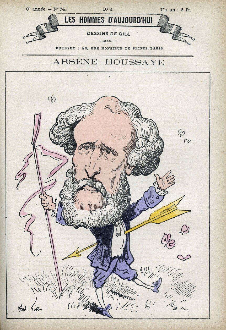 صورة لأرسين هوساي (1815-1896) ، رجل الأدب الفرنسي. كاريكاتير جيل ، باريس. بواسطة أندرو جيل
