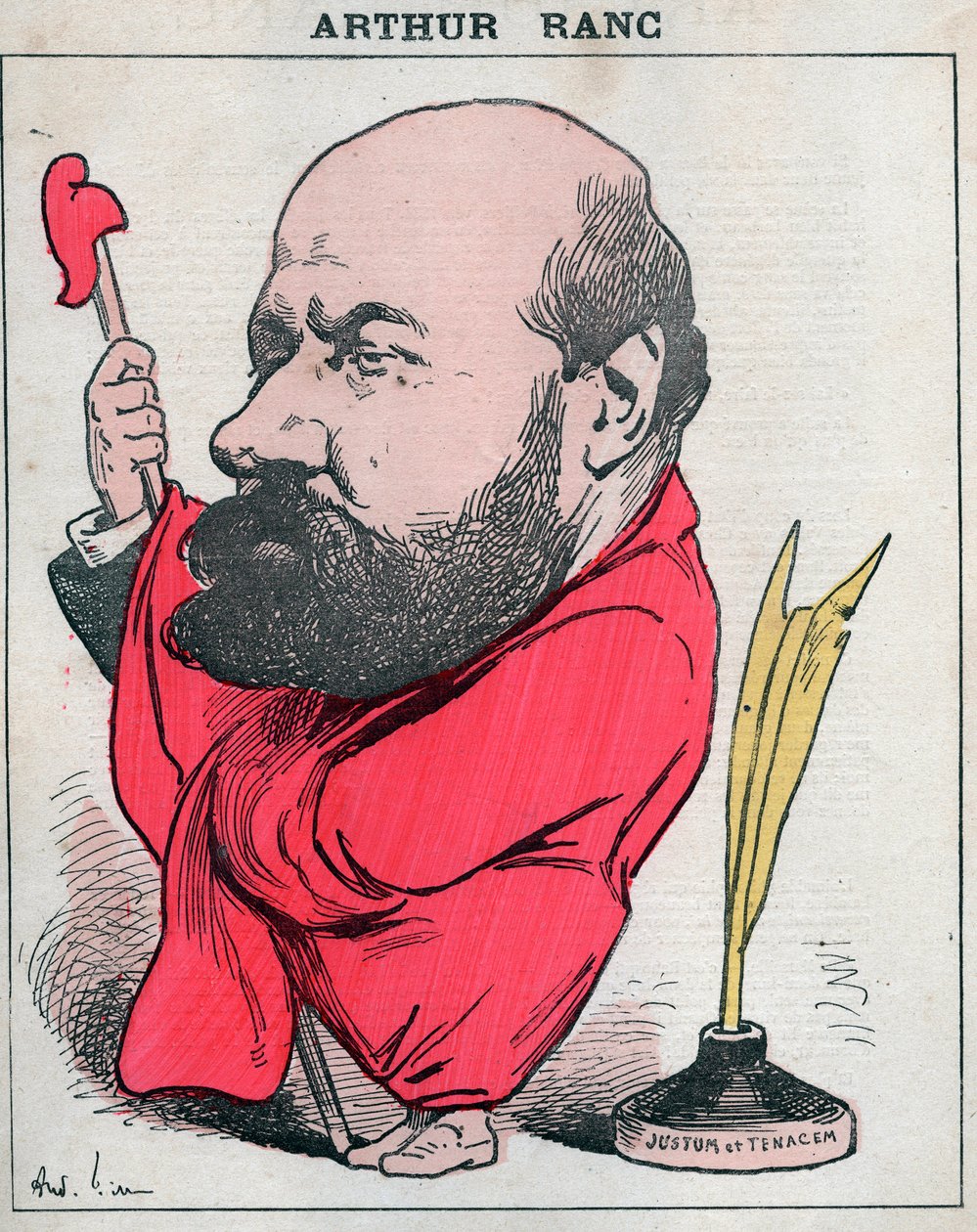 صورة آرثر رانك (1831-1908) صحفي وسياسي فرنسي - كارتون لأندريه جيل في "Les Hommes d'Today" ، باريس بواسطة أندرو جيل