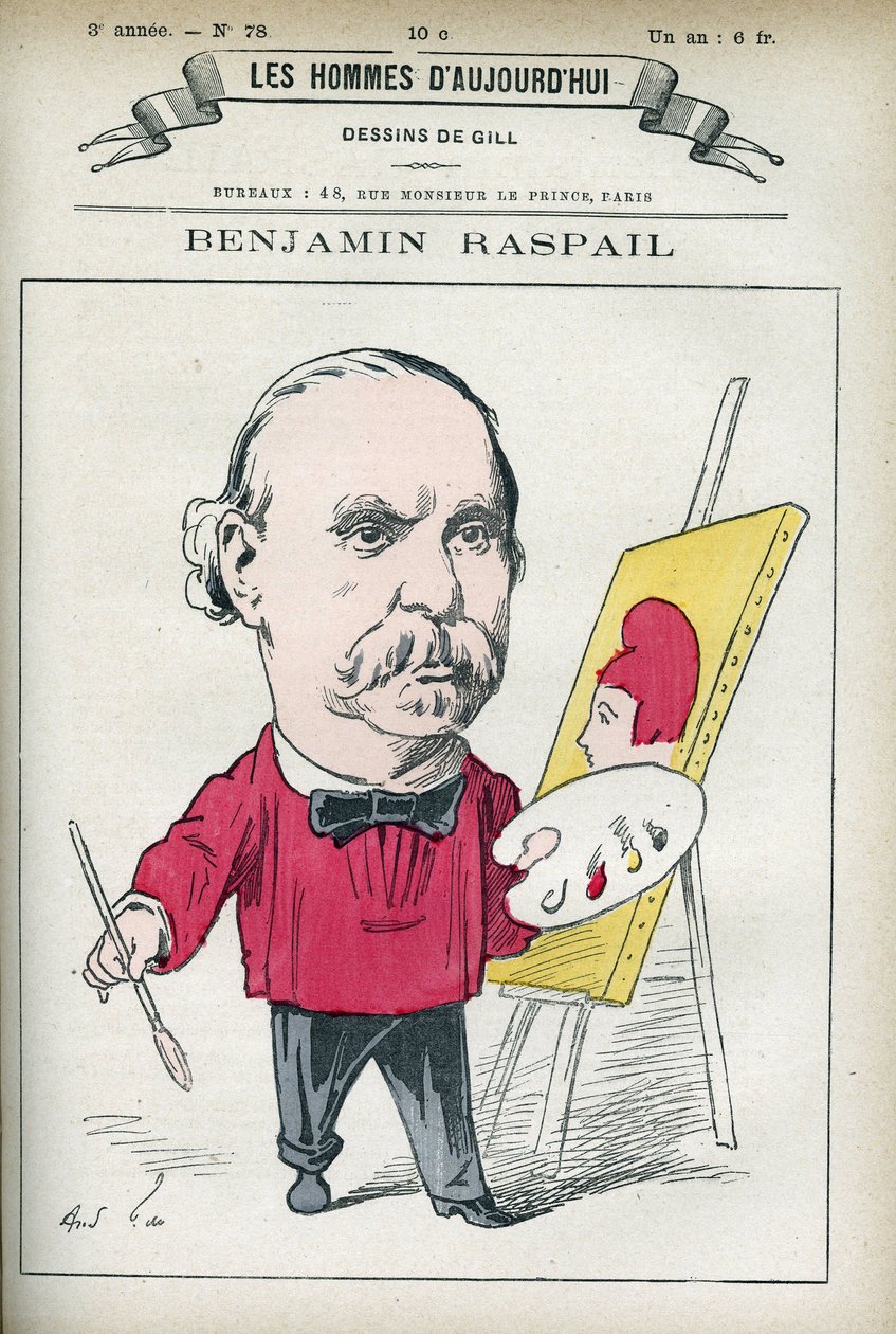 صورة لبنجامين راسباي (1823-1899) ، رسام وسياسي فرنسي ، كان في الأصل من القانون الذي جعل 14 يوليو عطلة وطنية. كارتون جيل ، باريس. بواسطة أندرو جيل