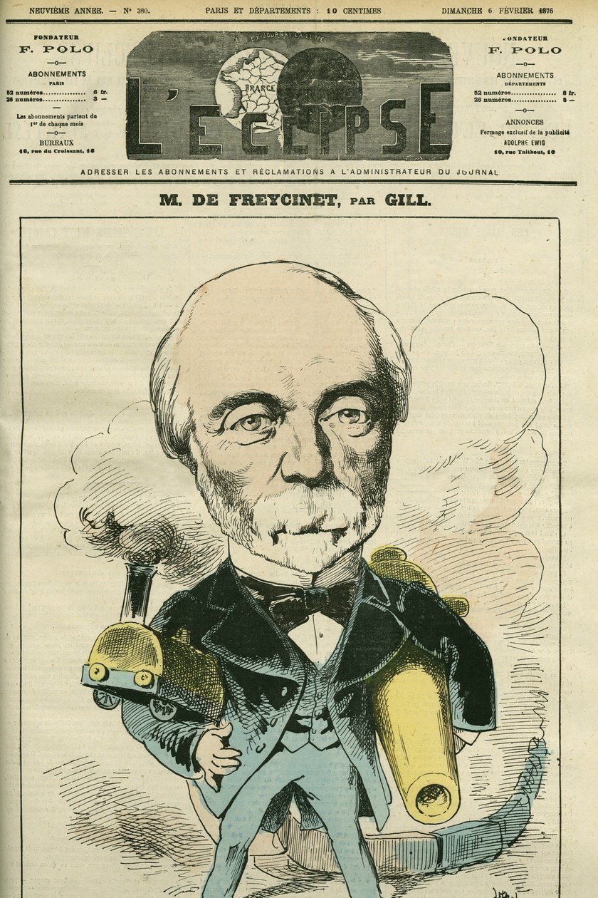 صورة شخصية لشارل لويس دي سولسيس دي فرايسينيه (1828-1923) ، سياسي ومهندس فرنسي. غلاف في "L