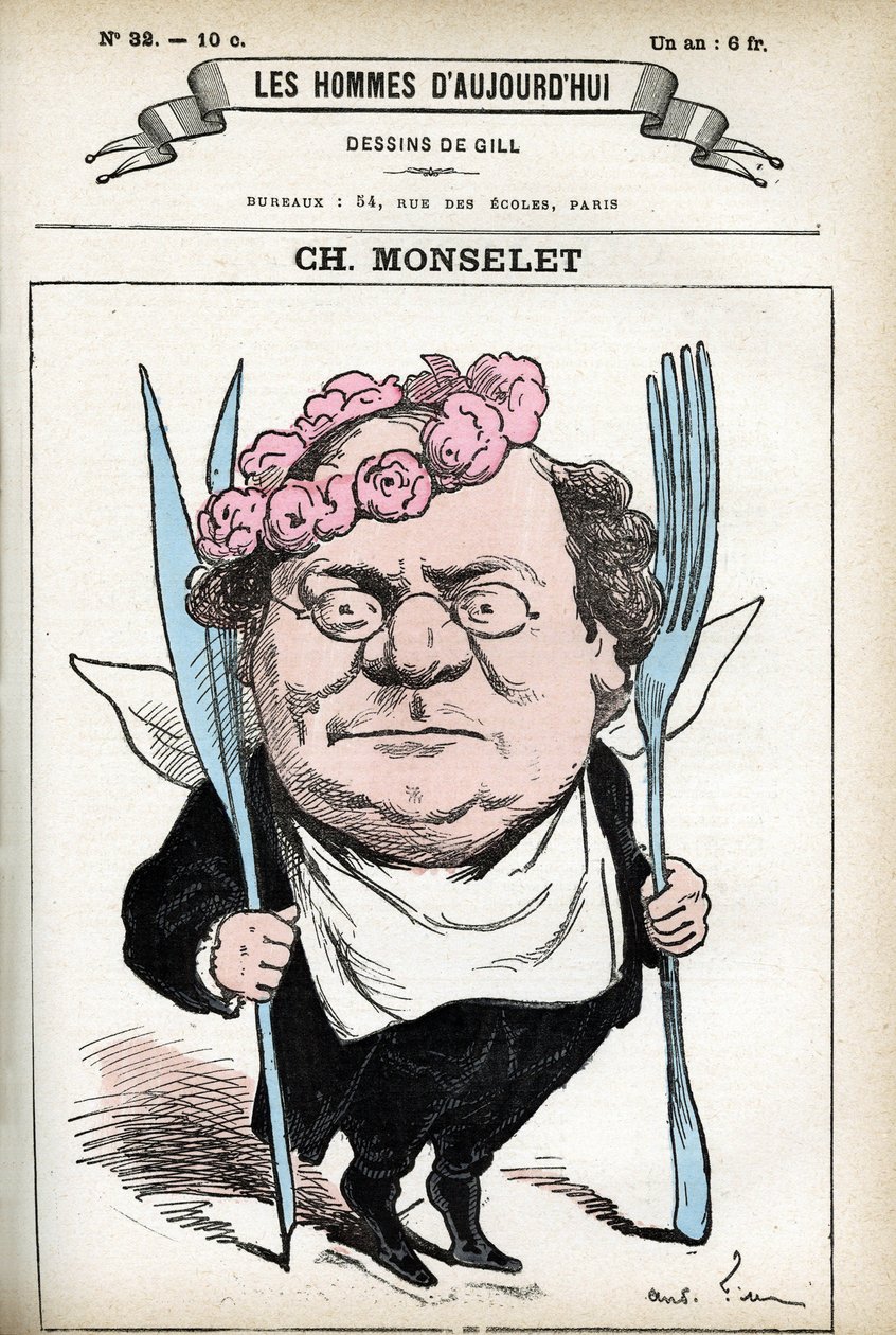 صورة تشارلز مونسيليت (1825-1888) ، شاعر فرنسي ، صحفي ، روائي ومذوق. كارتون جيل ، في “Les Homme d'Today” ، باريس بواسطة أندرو جيل
