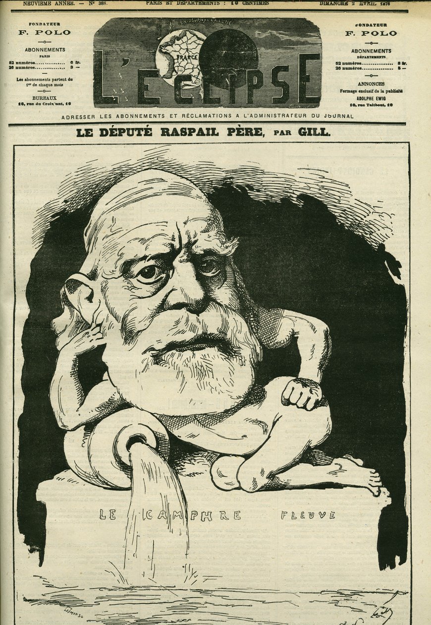 صورة فرانسوا فنسنت راسبيل (1794-1878) ، الكيميائي والطبيب والسياسي الفرنسي. الغلاف في "L