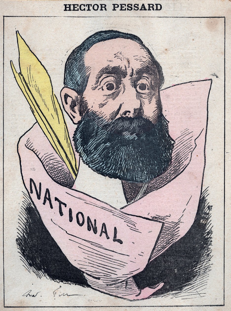 صورة لهيكتور بيسار ، الصحفي الفرنسي ومالك صحيفة "Le National" الكاريكاتورية لأندريه جيل ، في "" Les Hommes d'Today "، باريس بواسطة أندرو جيل