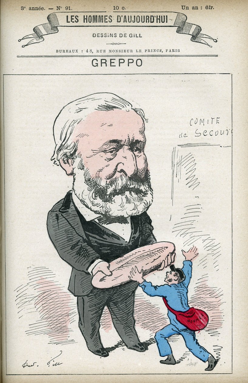 صورة لويس جريبو (1810-1888) ، سياسي فرنسي ، كان نائباً عن نهر الرون ونهر السين. كارتون جيل ، باريس. بواسطة أندرو جيل