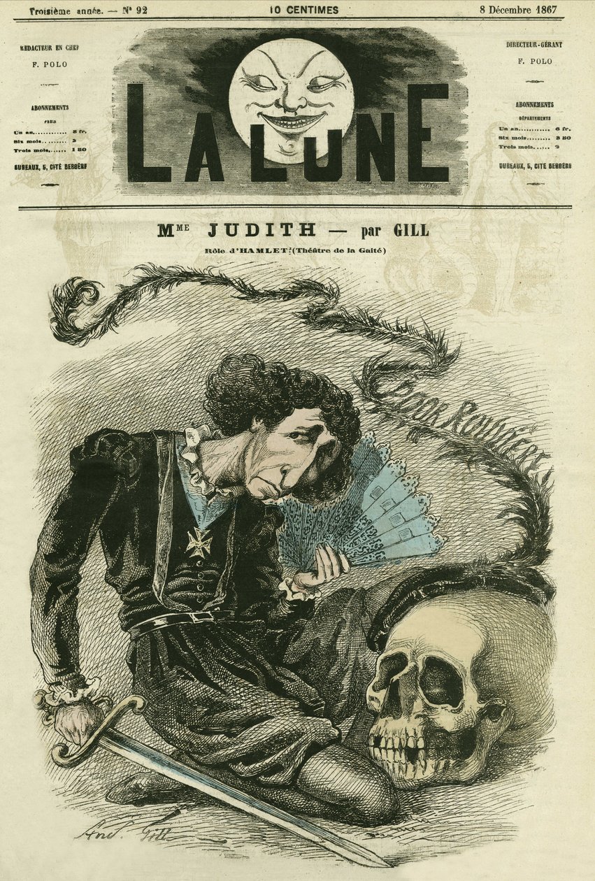 صورة مدام جوديث (1827-؟) ، محرك فرنسي. رسم كاريكاتوري لجيل ، في "La Lune" ، 8 كانون الأول (ديسمبر) بواسطة أندرو جيل