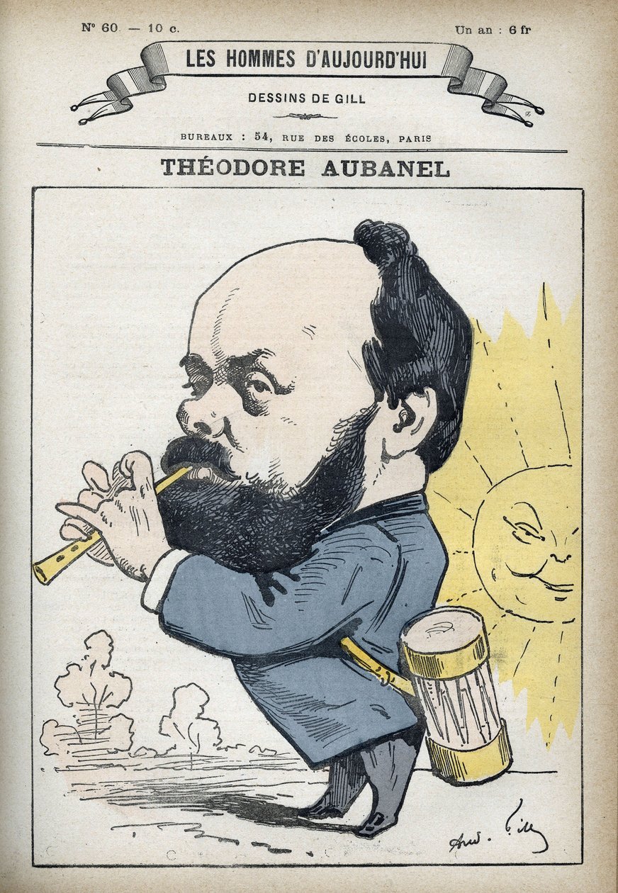 صورة شخصية لثيودور أوبانيل (1829-1886) ، طابعة فرنسية وشاعر بروفنسال. كارتون جيل ، باريس. بواسطة أندرو جيل