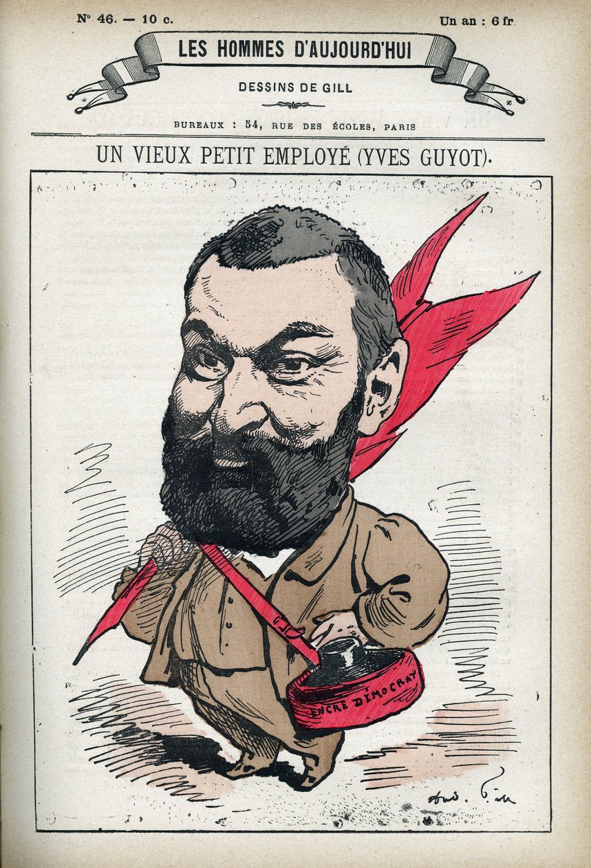 Portrait of Yves Guyot (1843-1928), French politician, publicist and economist. Cartoon by Gill, Paris. بواسطة أندرو جيل