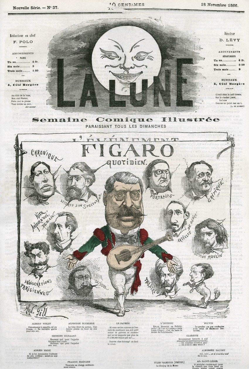 صورة لصحفيي "Figaro Quotidien" ". كارتون جيل ، في "القمر" ، 18 نوفمبر بواسطة أندرو جيل