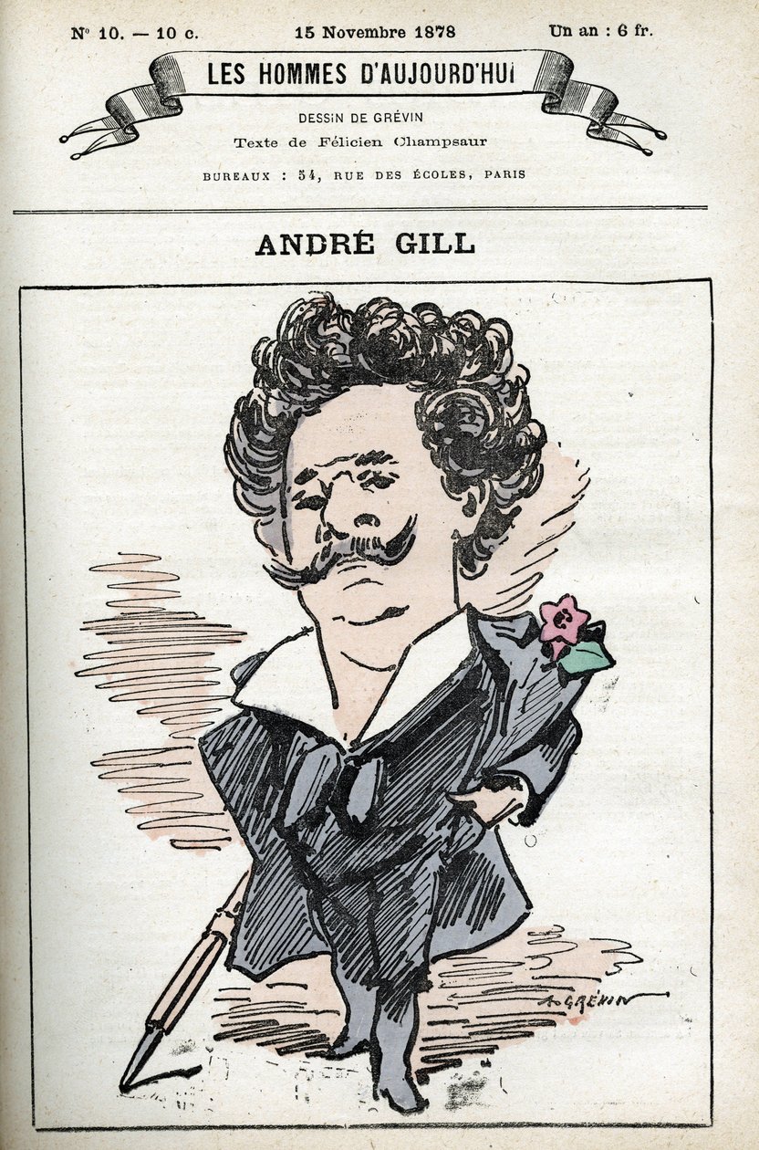 صورة شخصية لأندريه جيل (1840-1885) ، رسام كاريكاتير ورسام فرنسي. كارتون في "رجال اليوم" بواسطة أندرو جيل