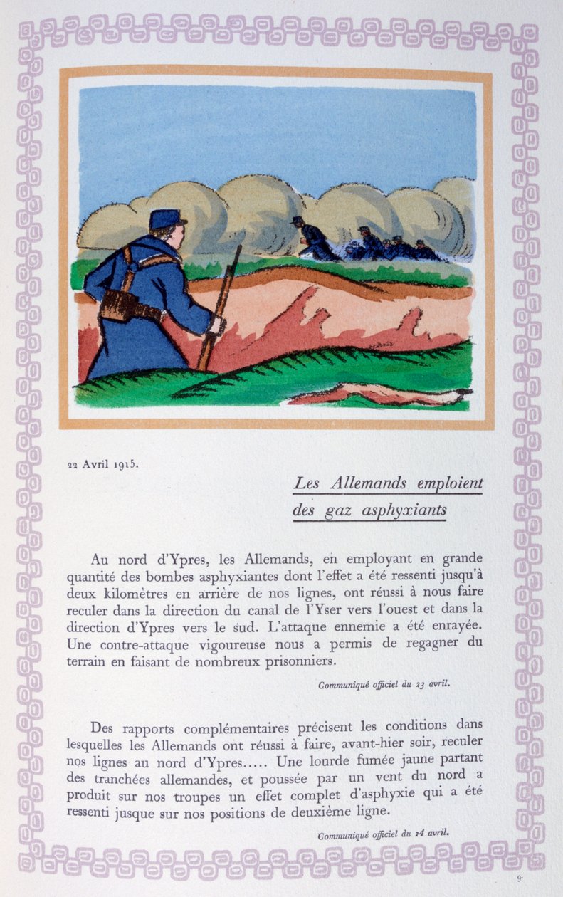 استخدم الألمان غاز الكلور ، Ypres ، 22 أبريل 1915 ، 1919 بواسطة أندريه هيل