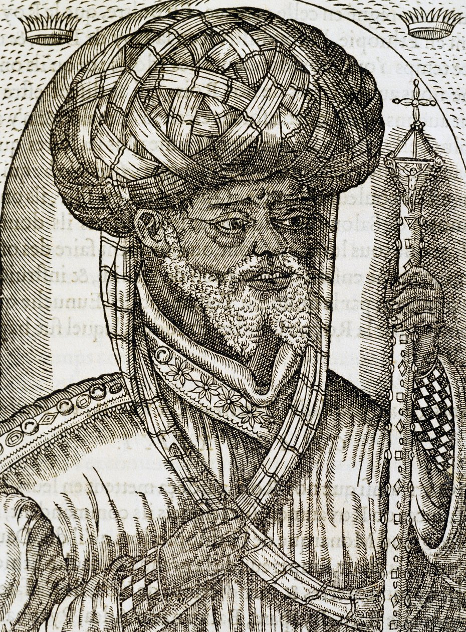 الكاهن الحبشي ، من علم الكونيات العالمي لأندريه تيفيت (1504-1592) ، نقش بواسطة أندريه ثيفت