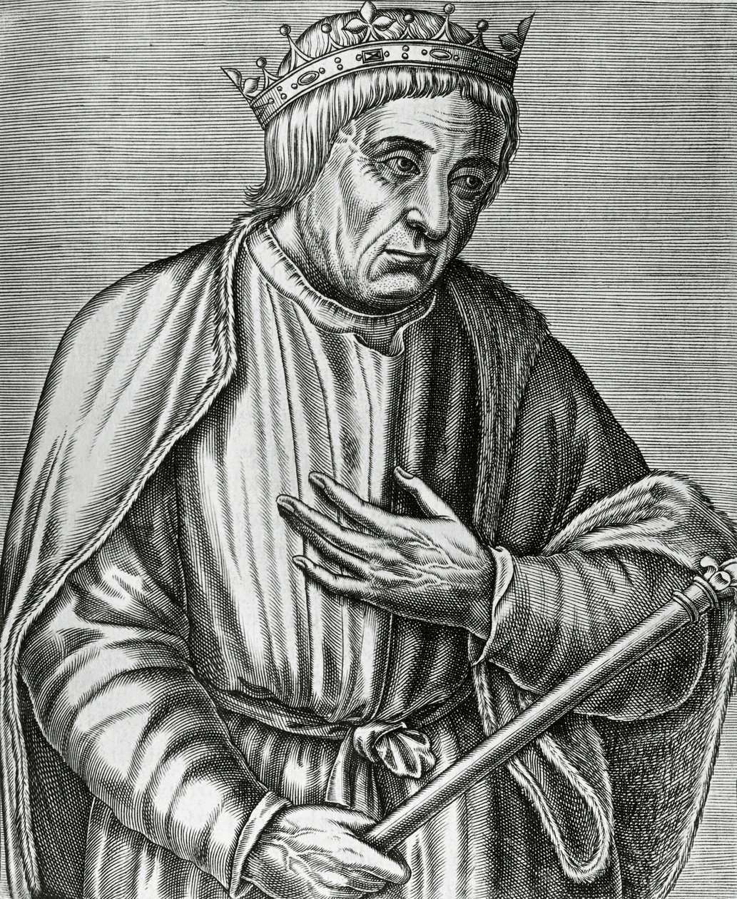 صورة لكاسيمير الثالث ، ملك بولندا ، المعروف باسم العظيم (1310-1370) ، نقش من Les Vrais pourtraits et Lives des Hommes بواسطة أندريه ثيفت