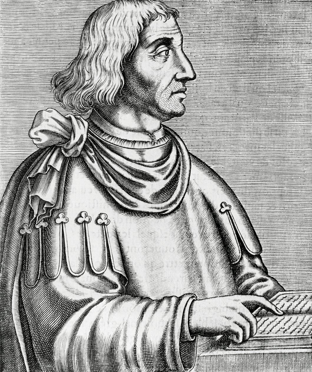 صورة فيليب دي كومينيس (حوالي 1445-حوالي 1512) ، مؤرخ ودبلوماسي ، نقش من Les Vrais pourtraits et Lives des Hommes يوضح بواسطة أندريه ثيفت