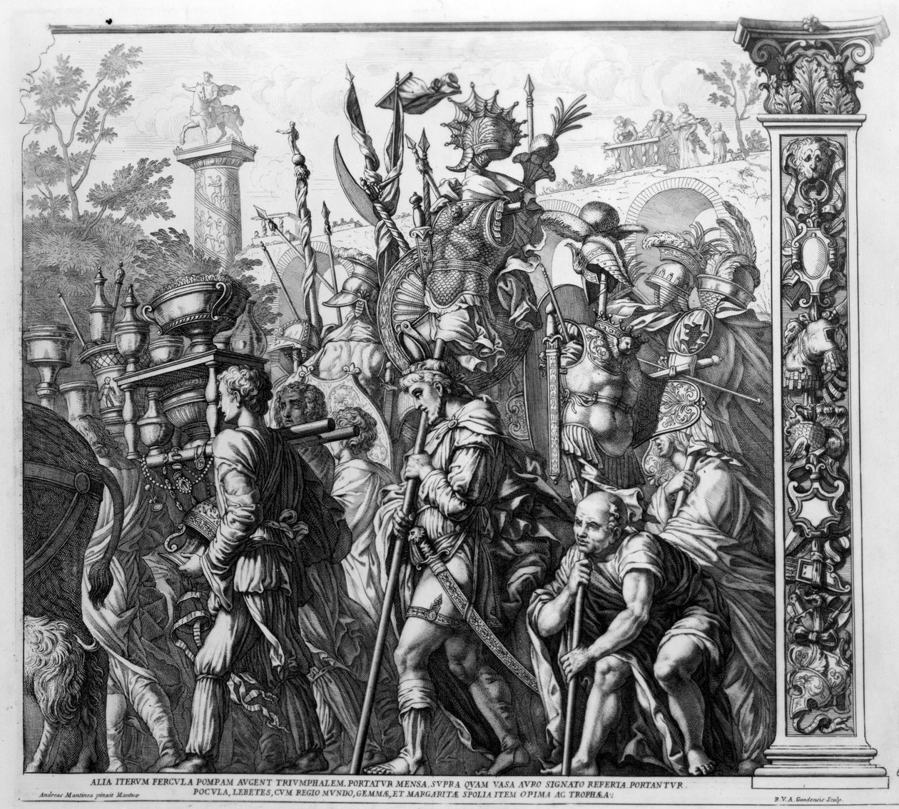 انتصار قيصر ، اللوحة 6 ، نقشها روبرت فان أودينايردي ، 1692 بواسطة أندريا مانتيجنا