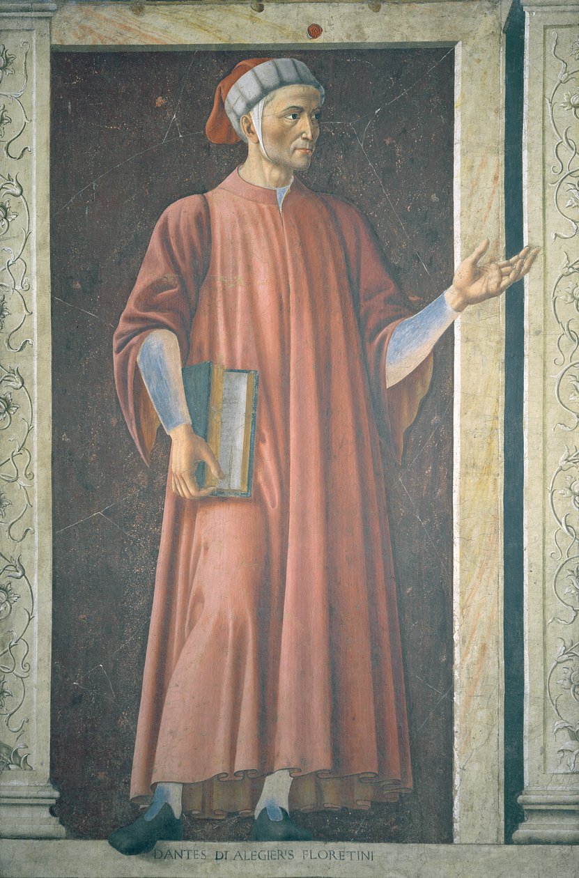 دانتي أليغييري (1265-1321) من سلسلة فيلا كاردوتشي للرجال والنساء المشهورين ، ج 1450 (انظر 28493 لمزيد من التفاصيل) بواسطة أندريا ديل كاستانيو